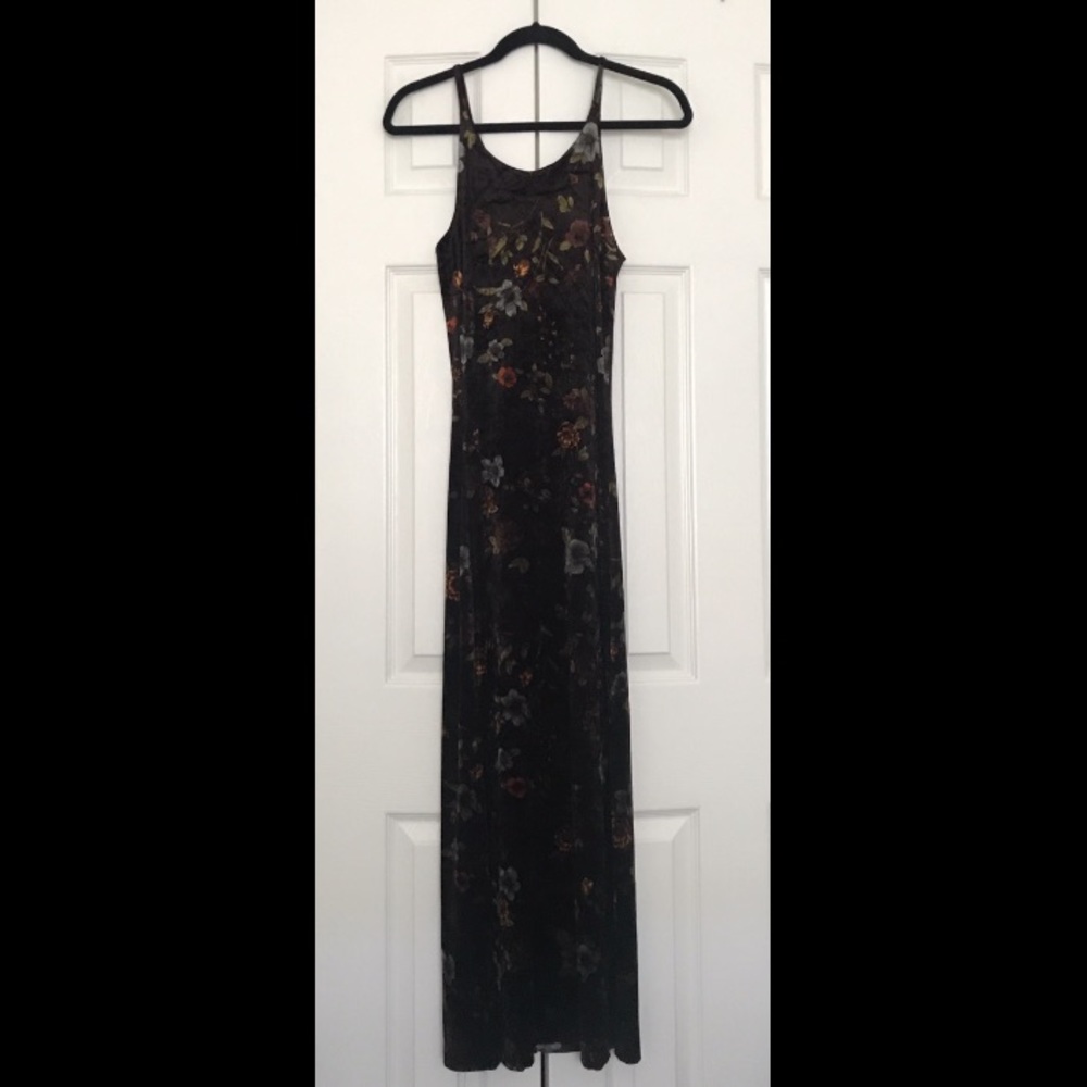 Betsey Johnson Vintage Velvet Floral Maxi Dress